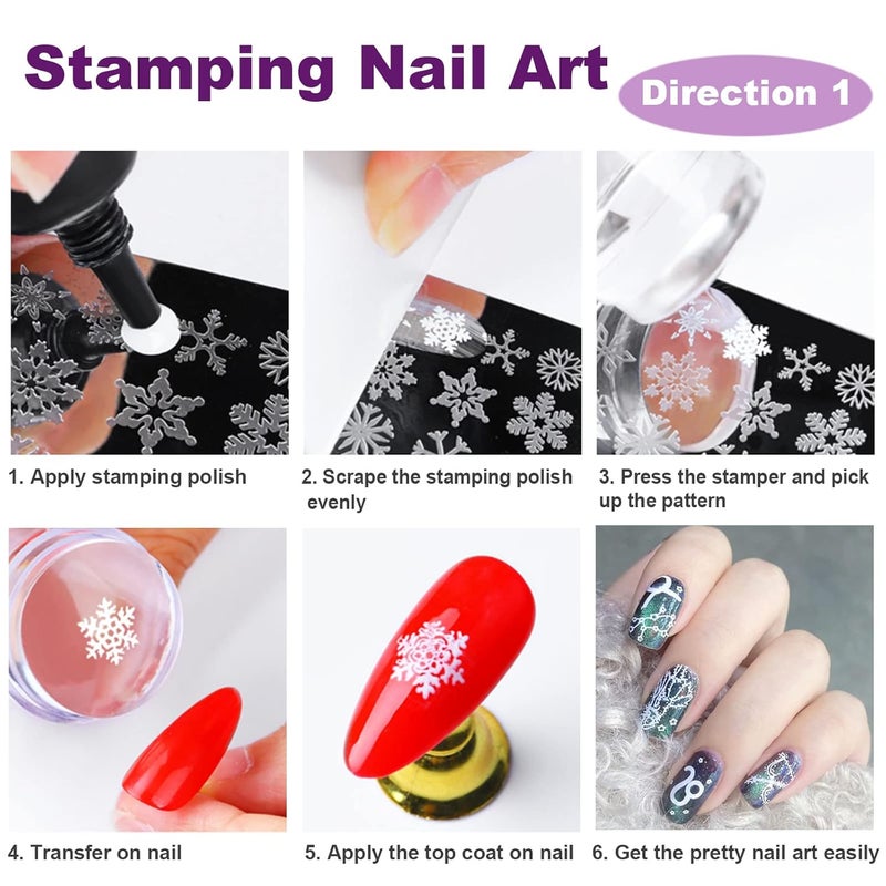 KAYZON Nail Stamper Nail Art Brushes - French Tip Nail Stamp Clear Nail Art Stamper Jelly with Scraper, 3pcs Nail Pen Brushes, Soft Silicone Stamper Printer DIY French Tip Nail Stamping (3Pcs) - Image 3